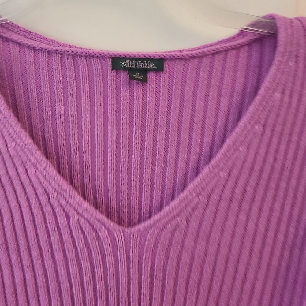 Wild Fable Fuschia Ribbed Cropped Sweater - Picture 6 of 9